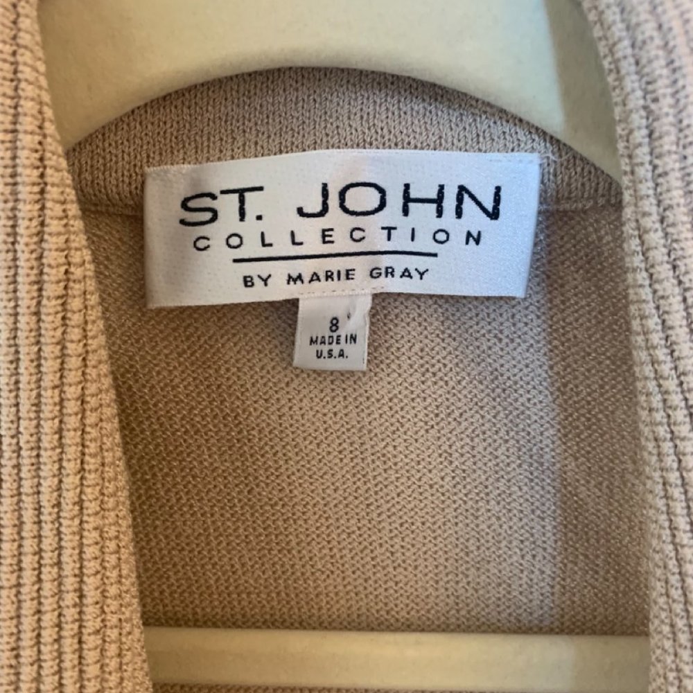 St. John Collection By Marie Gray Knit Blazer Vintage Like-New - Picture 2 of 4